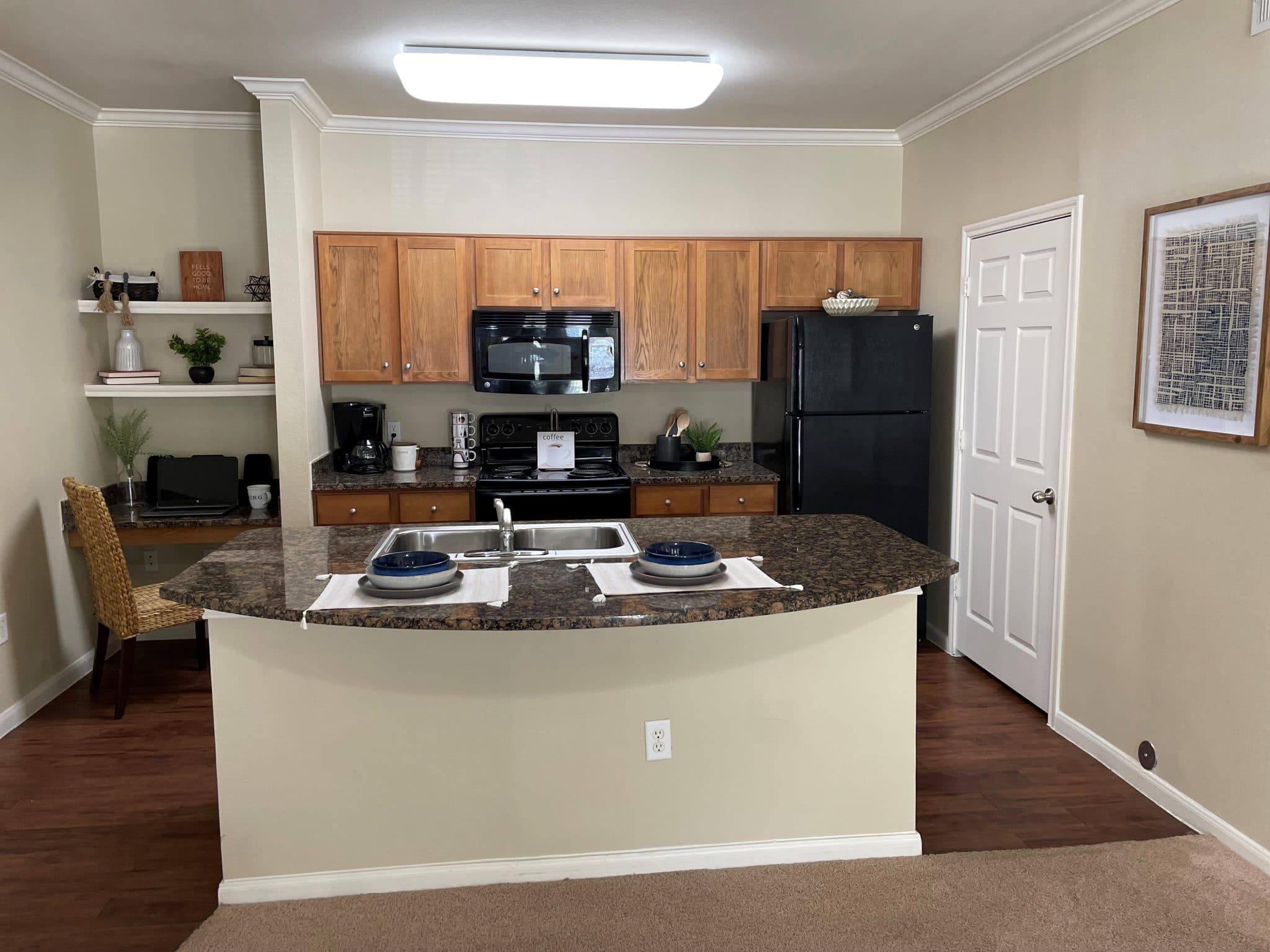 Two Bedroom Apartments in San Antonio, Texas - Model Apartment Kitchen with Breakfast Bar